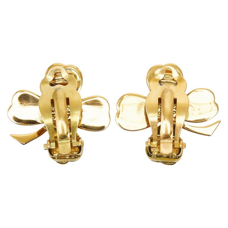 Chanel Clover Motif Earrings Gold Plated — view 3