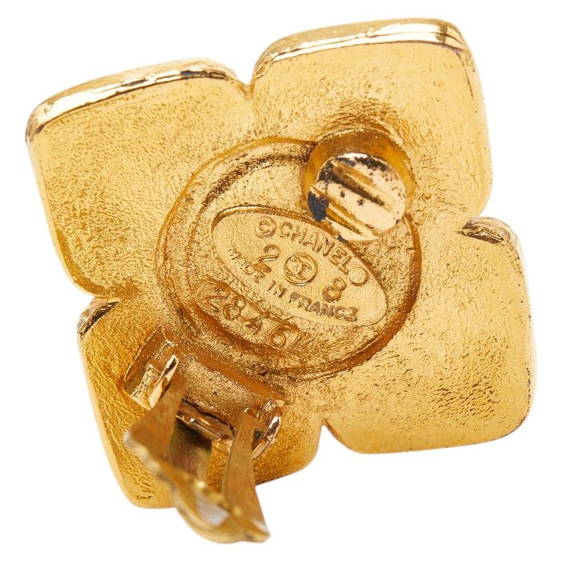 Chanel Vintage Pearl Earrings Gold Plated — view 4