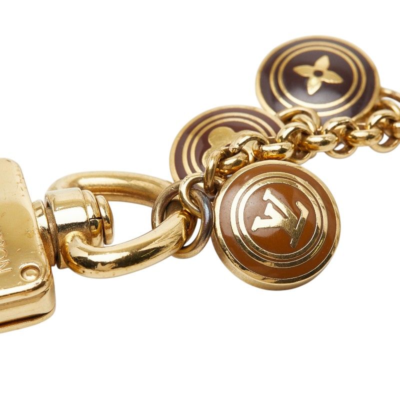 Louis Vuitton Porte Cles Chenne Pastille Key Holder Charm Gold Brown Plated — view 5