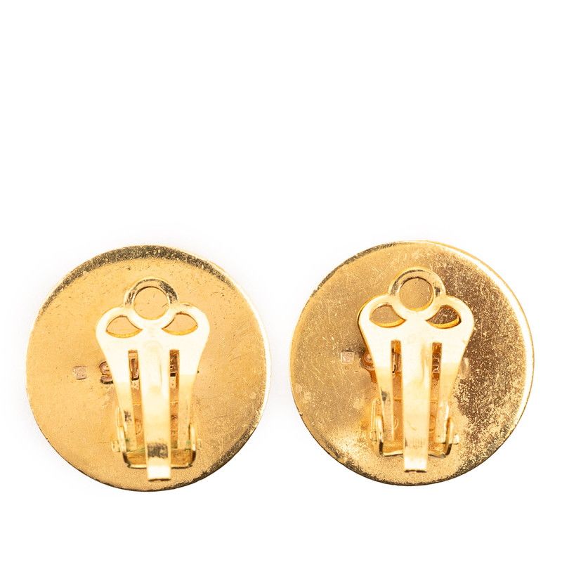 Hermes Enamel Vintage Belt Motif Round Earring — view 2
