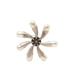 Chanel Brooch Silver Metal Faux Pearl — view 2