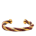 Hermes Twist Bangle Gold Red Plated Leather Bracelet — view 2