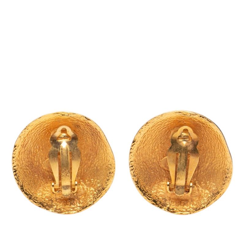 Chanel CC Logo Vintage Earrings Gold Plated — view 2