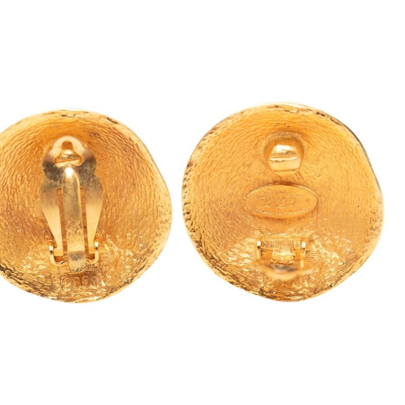 Chanel CC Logo Vintage Earrings Gold Plated — view 3
