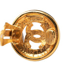 Chanel CC Logo Round Circle Earrings Gold Plated — view 3