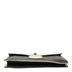 Saint Laurent Bicolor Clutch Back Second White Black Leather — view 3