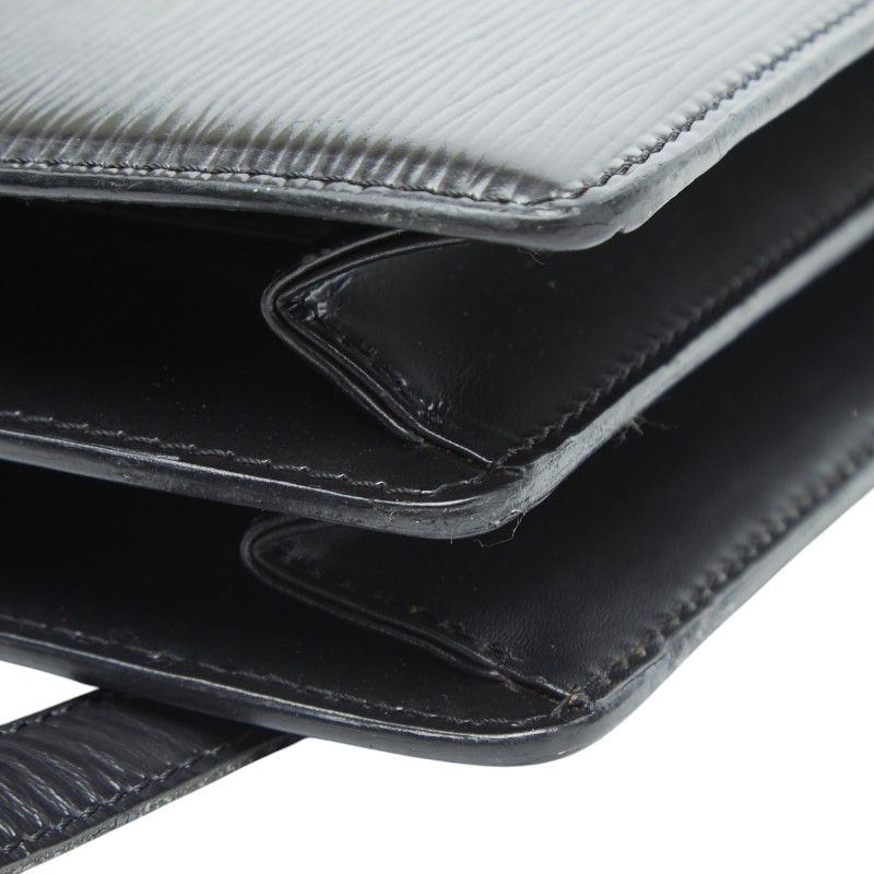 Louis Vuitton Epi Capuchin Shoulder Bag Black Noir Leather — view 6