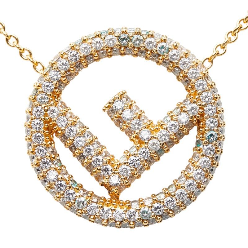 Fendi IS Necklace Gold Plated Rhinestone — view 2