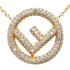Fendi IS Necklace Gold Plated Rhinestone — view 2