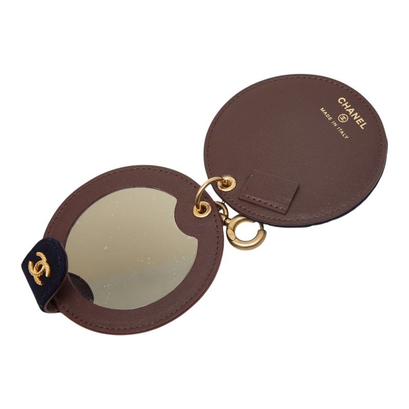 Chanel CC Logo Paris Hamburg Mirror Charm Navy Wool — view 3