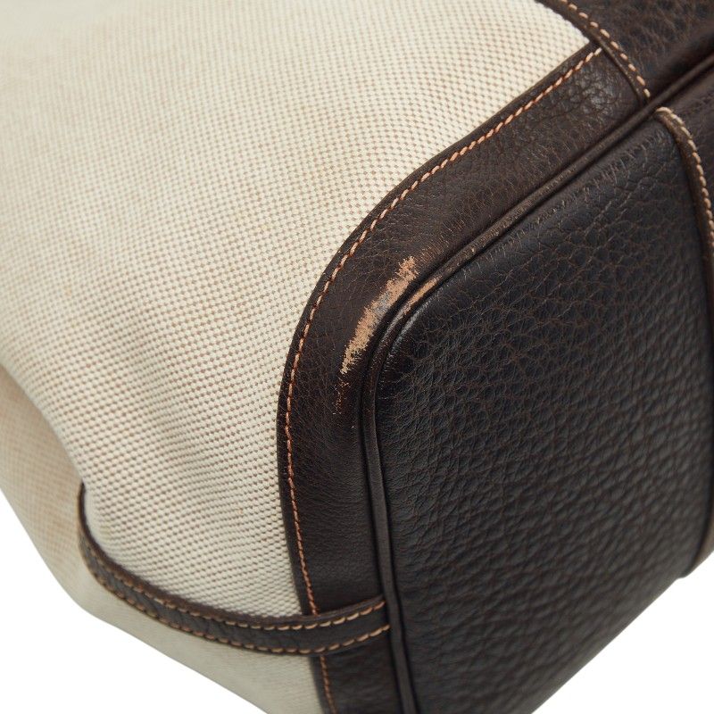 Hermes Garden Party PM Tote Brown Toilet Ash Leather Canvas — view 7