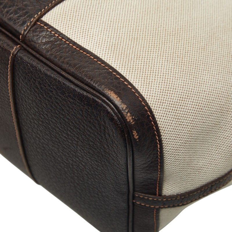 Hermes Garden Party PM Tote Brown Toilet Ash Leather Canvas — view 6