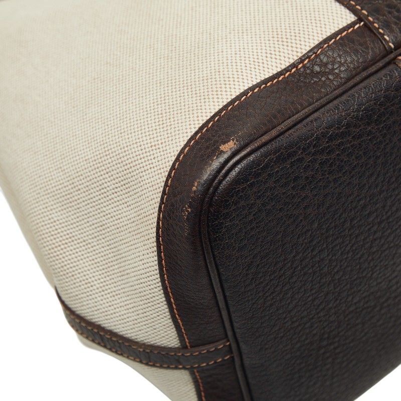Hermes Garden Party PM Tote Brown Toilet Ash Leather Canvas — view 5