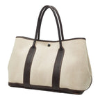 Hermes Garden Party PM Tote Brown Toilet Ash Leather Canvas — view 2
