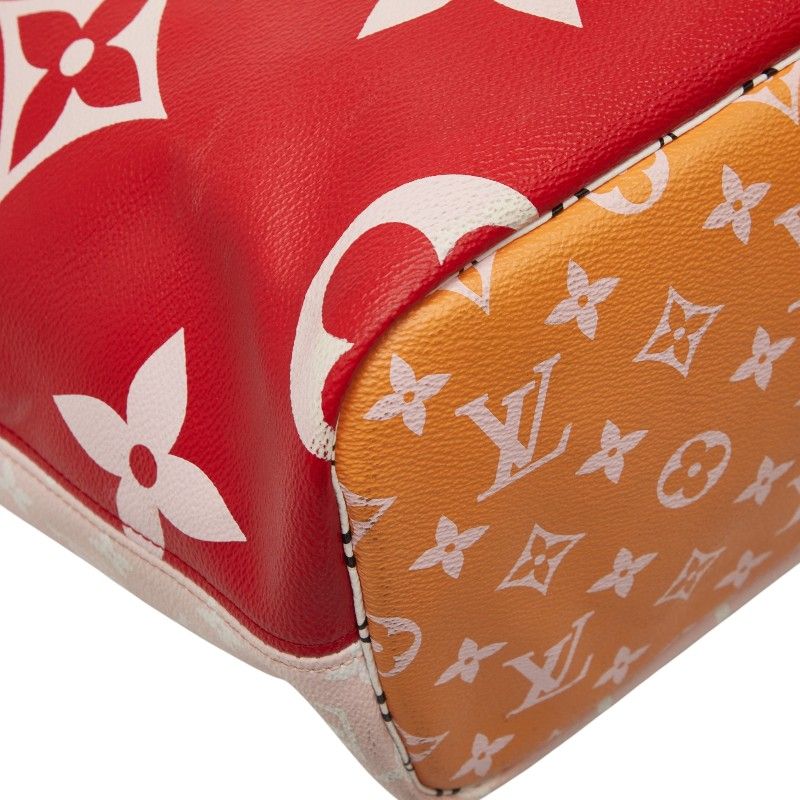 Louis Vuitton Monogram Giant Neverfull MM Tote Shoulder Bag Rouge Red Multicolor — view 5