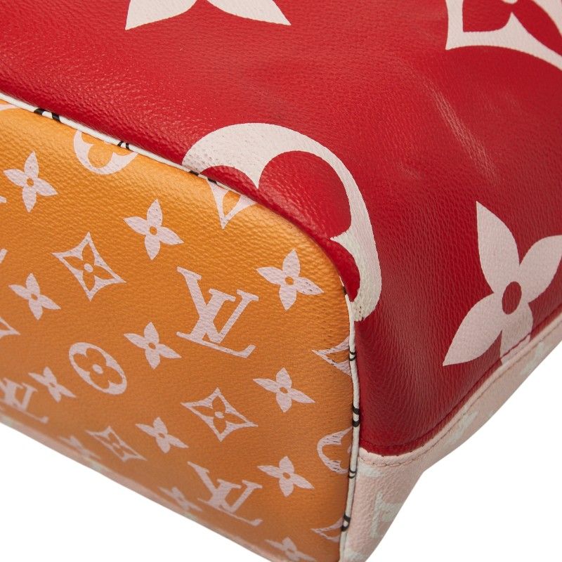 Louis Vuitton Monogram Giant Neverfull MM Tote Shoulder Bag Rouge Red Multicolor — view 4