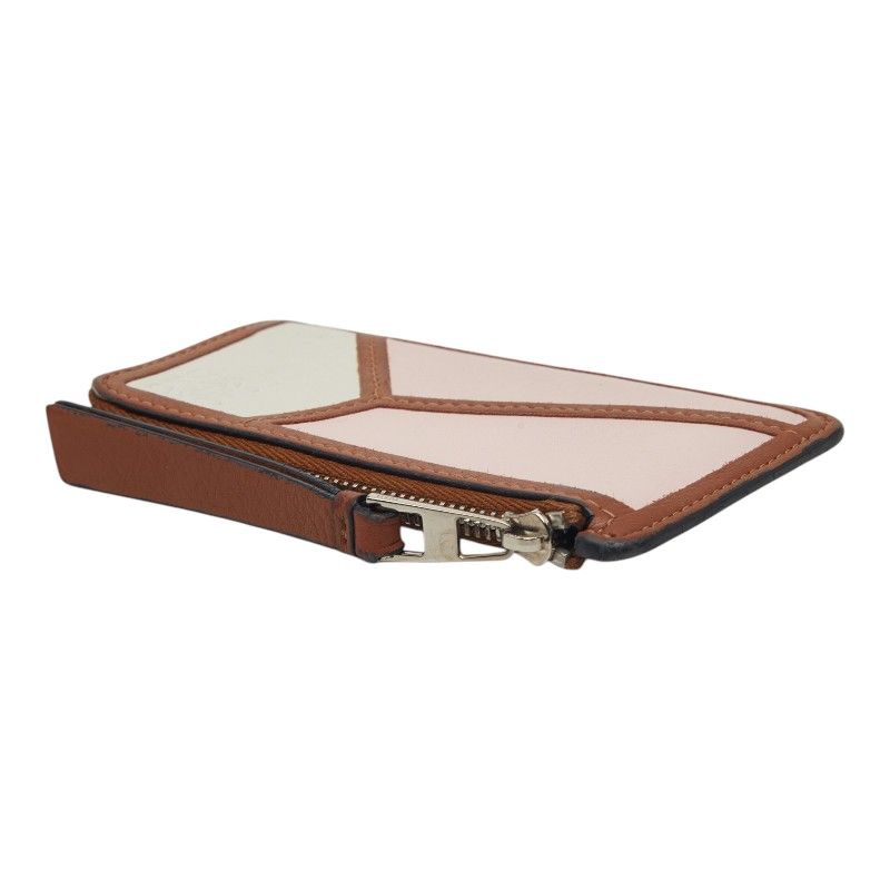 Loewe Anagram Puzzle Coin Case Card Brown Pink White Leather — view 5