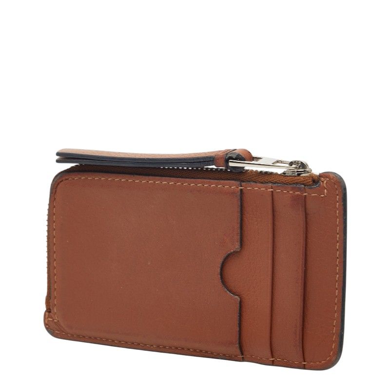Loewe Anagram Puzzle Coin Case Card Brown Pink White Leather — view 2