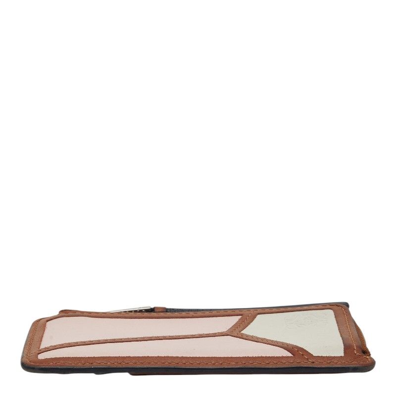 Loewe Anagram Puzzle Coin Case Card Brown Pink White Leather — view 3