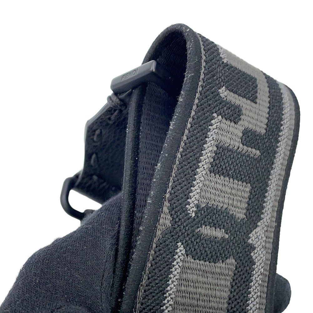 Fendi Shoulder Strap You Fflogo Canvas Leather Black — view 6