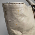 Prada Logo Tote 2-Way Shoulder Bag Leather Light Beige — view 4