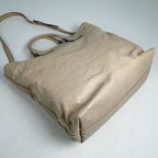Prada Logo Tote 2-Way Shoulder Bag Leather Light Beige — view 2