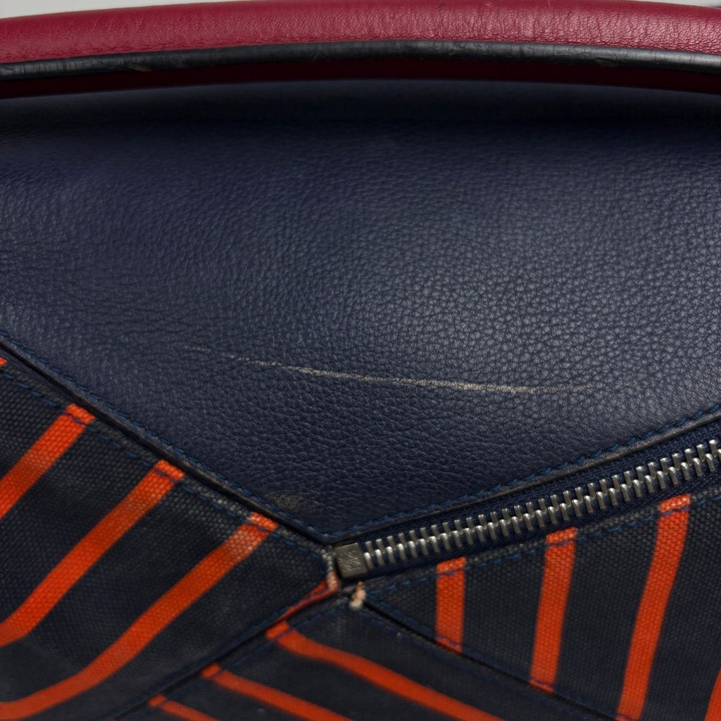 Loewe Puzzle Bag Handbag Leather Navy Red — view 5