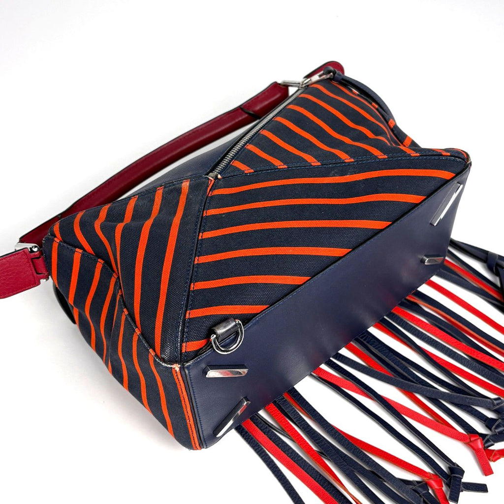 Loewe Puzzle Bag Handbag Leather Navy Red — view 2