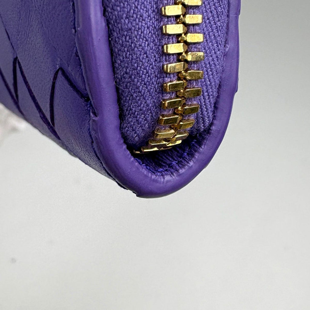 Bottega Veneta Intrecciato Wallet Leather Purple — view 3