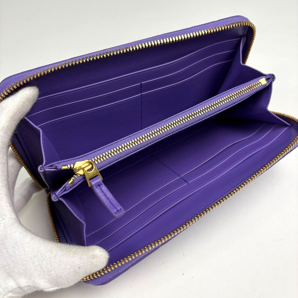 Bottega Veneta Intrecciato Wallet Leather Purple — view 4