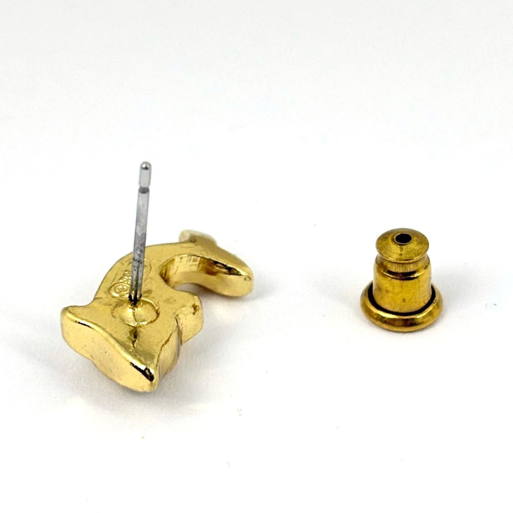 Dior Rhinestone Earrings Dolphin Motif Gold Plated — view 3
