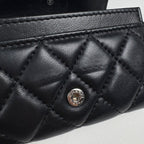 Chanel CC Logo Card Case Quilted Leather Black — view 6