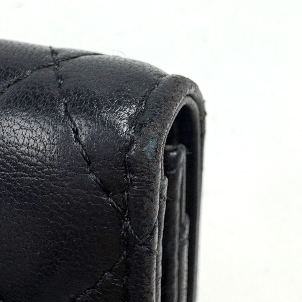 Chanel CC Logo Card Case Quilted Leather Black — view 5