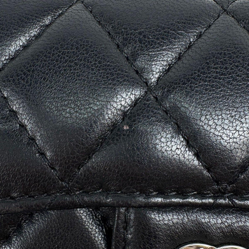 Chanel CC Logo Card Case Quilted Leather Black — view 4