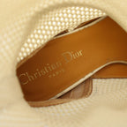 Dior Empreinte Long Boots Amond Toe Chunky Heel Mesh Leather White YT — view 4