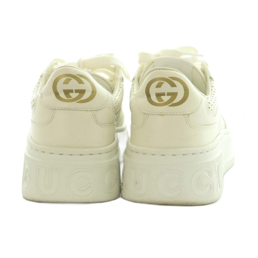 Gucci GG Embossed Leather Sneakers Shoes 36 White — view 5