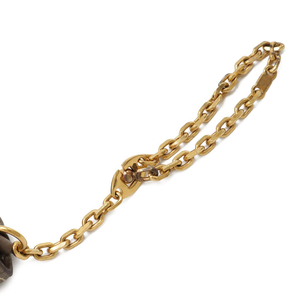 Hermes Dogon Key Case Coin Purse Card with Chain Taurillon Clemence Etoupe Gold — view 7