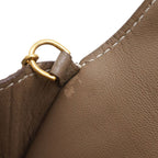Hermes Dogon Key Case Coin Purse Card with Chain Taurillon Clemence Etoupe Gold — view 6