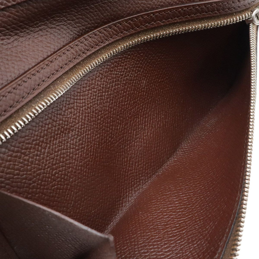 Hermes Bearn Classic Bifold Wallet Veau Epsom Dark Brown Silver — view 8