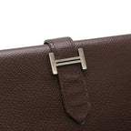 Hermes Bearn Classic Bifold Wallet Veau Epsom Dark Brown Silver — view 4