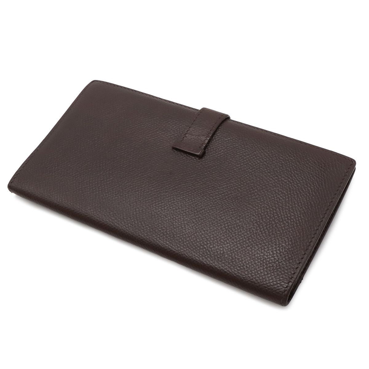 Hermes Bearn Classic Bifold Wallet Veau Epsom Dark Brown Silver — view 2