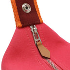 Hermes Bride-a-Brac PM Bath Pouch Cosmetic Handbag Canvas Hibiscus Pink — view 5