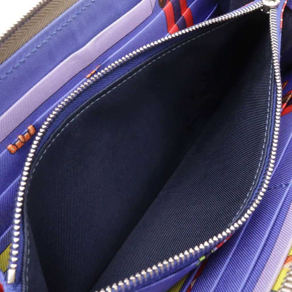 Hermes Azap Long Silk in Zip Around Wallet Veau Etoupe Grey Silver — view 6