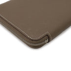 Hermes Azap Long Silk in Zip Around Wallet Veau Etoupe Grey Silver — view 3