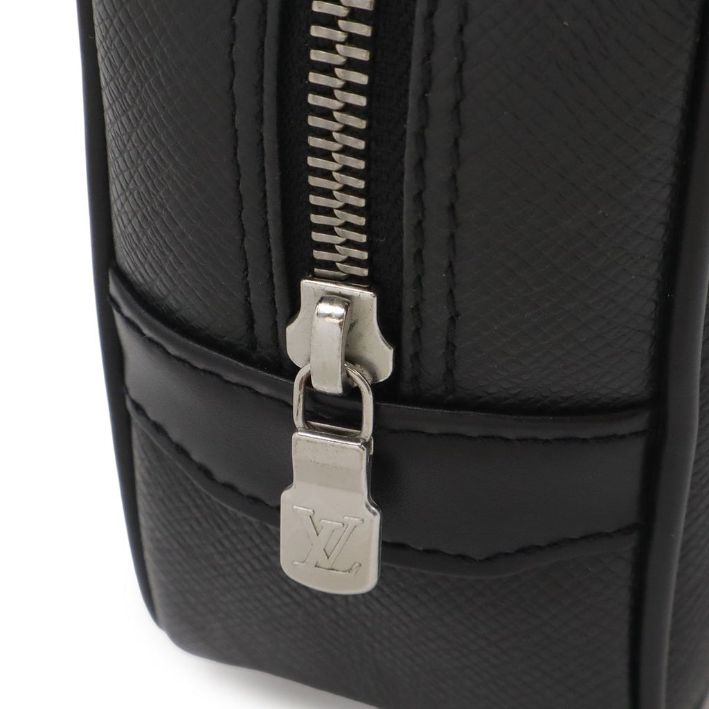Louis Vuitton Taiga Clutch Handbag Leather Ardoise Black — view 4