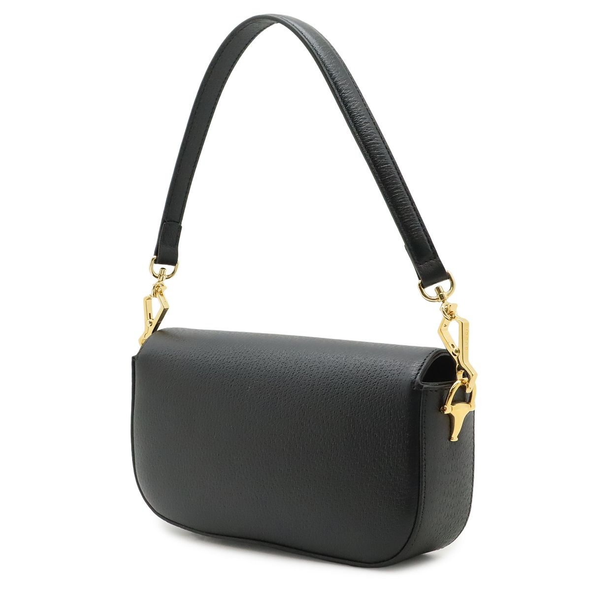 Gucci Adidas Collaboration Horsebit Shoulder Bag 2-Way Clutch Leather Black — view 2