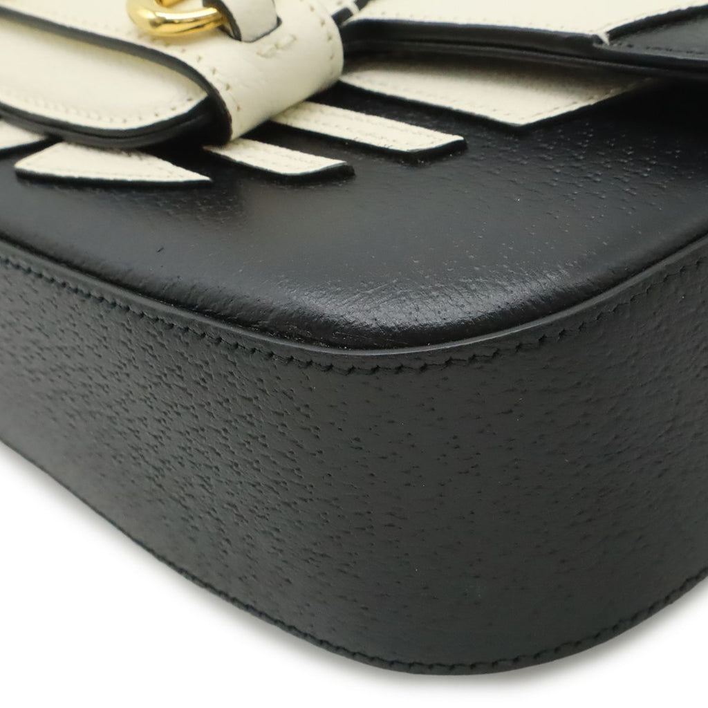 Gucci Adidas Collaboration Horsebit Shoulder Bag 2-Way Clutch Leather Black — view 3