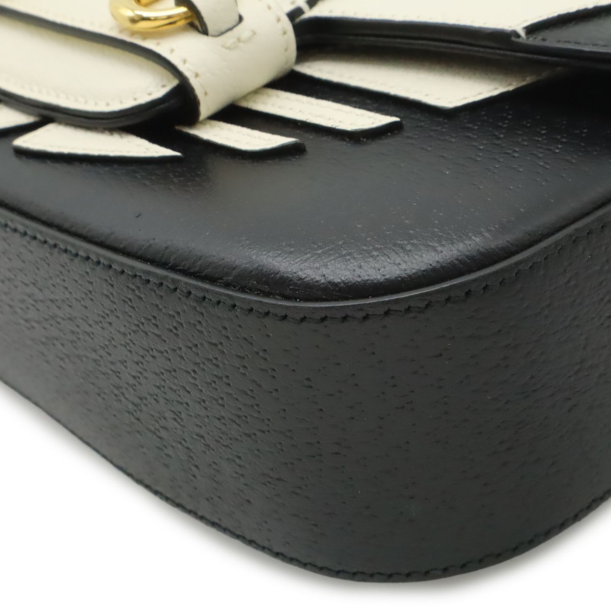 Gucci Adidas Collaboration Horsebit Shoulder Bag 2-Way Clutch Leather Black — view 3