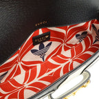 Gucci Adidas Collaboration Horsebit Shoulder Bag 2-Way Clutch Leather Black — view 6