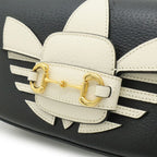 Gucci Adidas Collaboration Horsebit Shoulder Bag 2-Way Clutch Leather Black — view 7